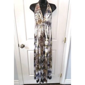 S-Twelve boutique maxi dress with lots of rhinestones